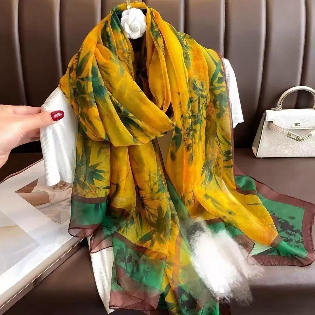 Silk Scarf Fashion Neck Oversize  Foulard Female Headbanda Luxury Hijab Women Warm Pashmina Scarves Echarpe Shawl Large Wrap