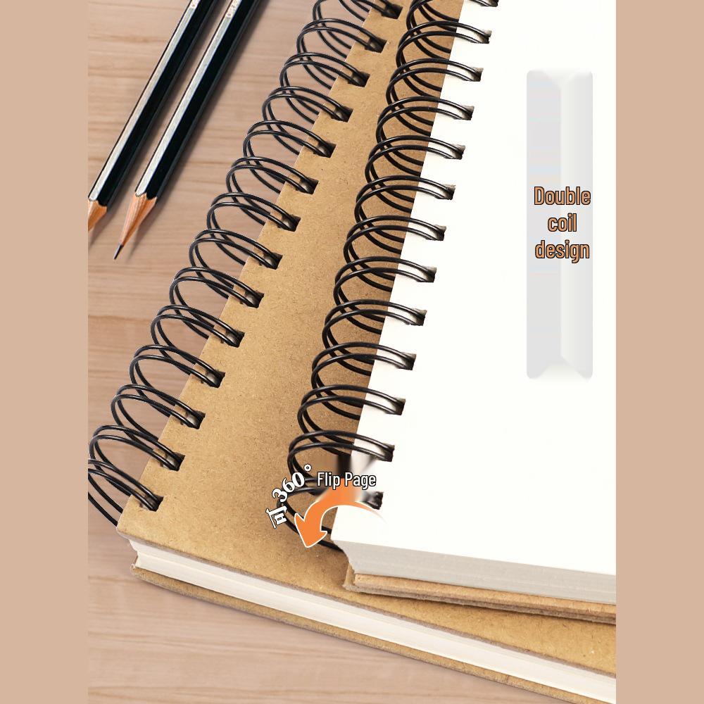 A4 Hardcover Spiral Sketchbook for Art Students & Children, A3/A4/8K Drawing Pad