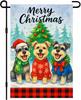 Merry Christmas Garden Ag Double Sided 12x18 Inch Schnauzer Christmas Dog Holiday Yard Ag Winter Tree Snow Scene Outdoor AAO
