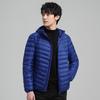 Mens Lightweight Short Down Jacket Hooded Stand Collar Winter Warm Outerwear 90% White Duck