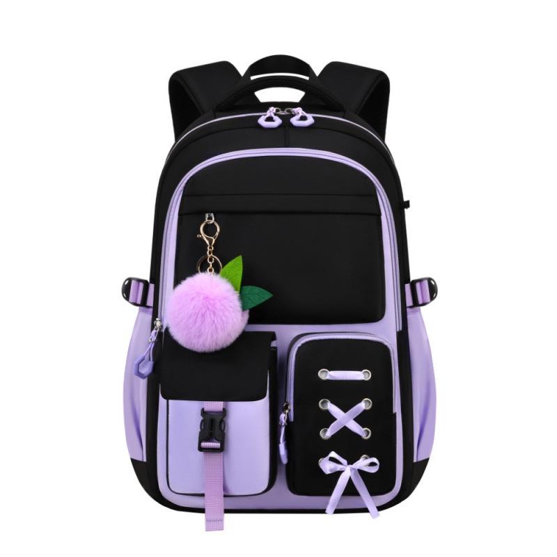 Pink Large Capacity Three-Piece Backpack Set for Junior High School Girls