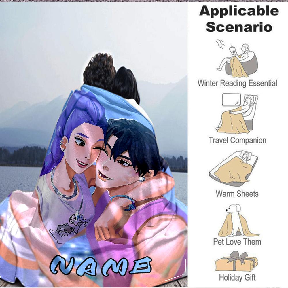 Custom 1pc Fantasy Night Party Blanket, Soft And Comfortable Blanket, Casual Warm, Camping Travel Blanket, Birthday Gift Q912139