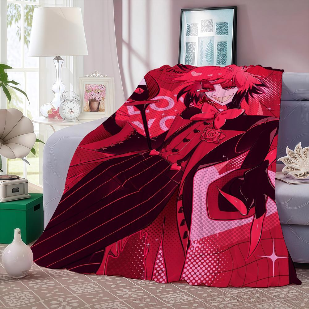 H-Hazbin Cartoon Hotel Funny Blanket Warm And Soft Suitable For Bedroom Living Room Sofa Bed Office Travel Camping