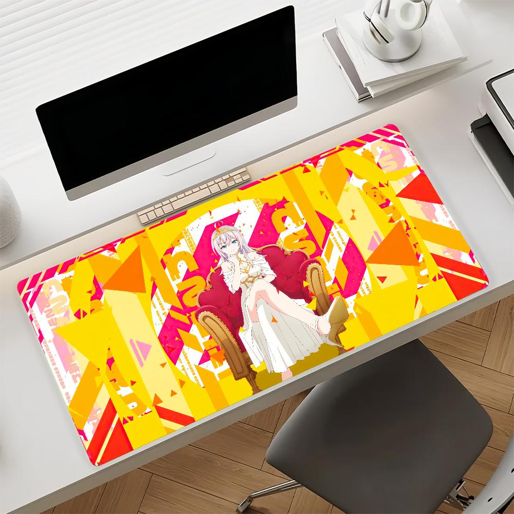 Large Gaming Mouse Pad with Antislip Base and Stitched Edges Blueeyed Anime Girl Closeup Print Desk Mat for PC Laptop Gaming