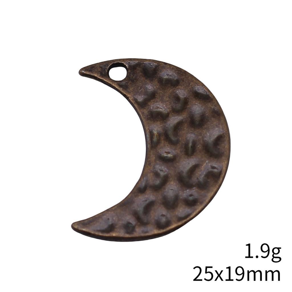 Engraved Crescent Moon Charm Star Pendant For Celestial Mystical Theme DIY Bracelet Necklace Jewelry Making Supplies