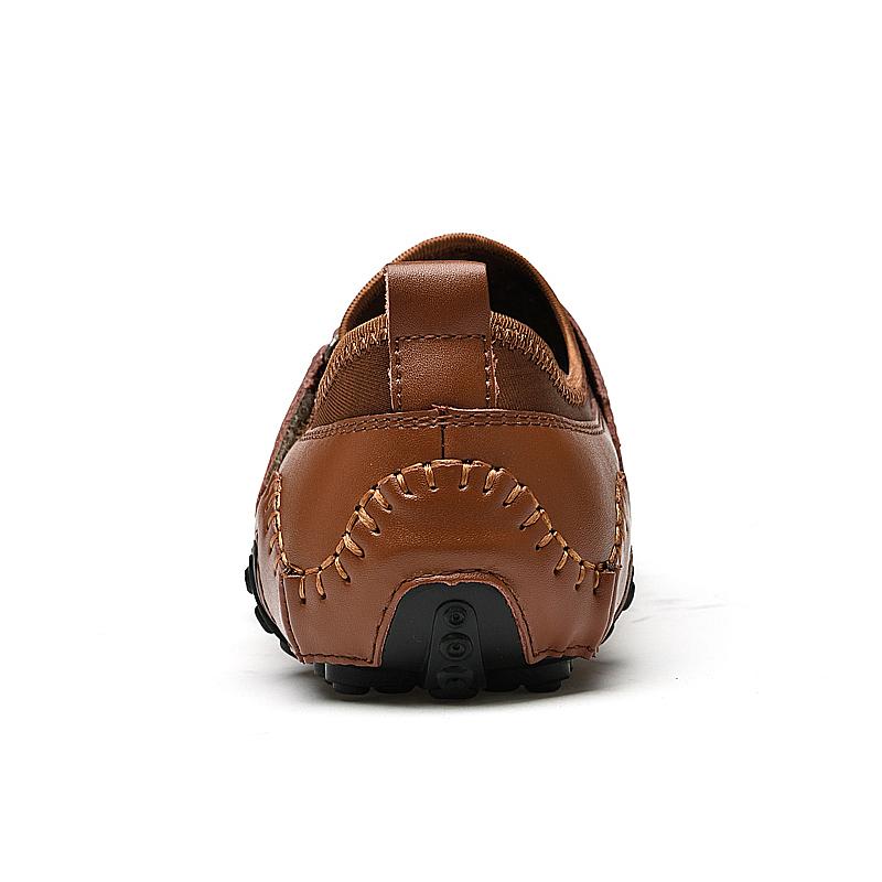 Handmade Casual Leather Shoes Men Loafers Comfortable Moccasins Men Flats Shoes Genuine Leather Men Shoes