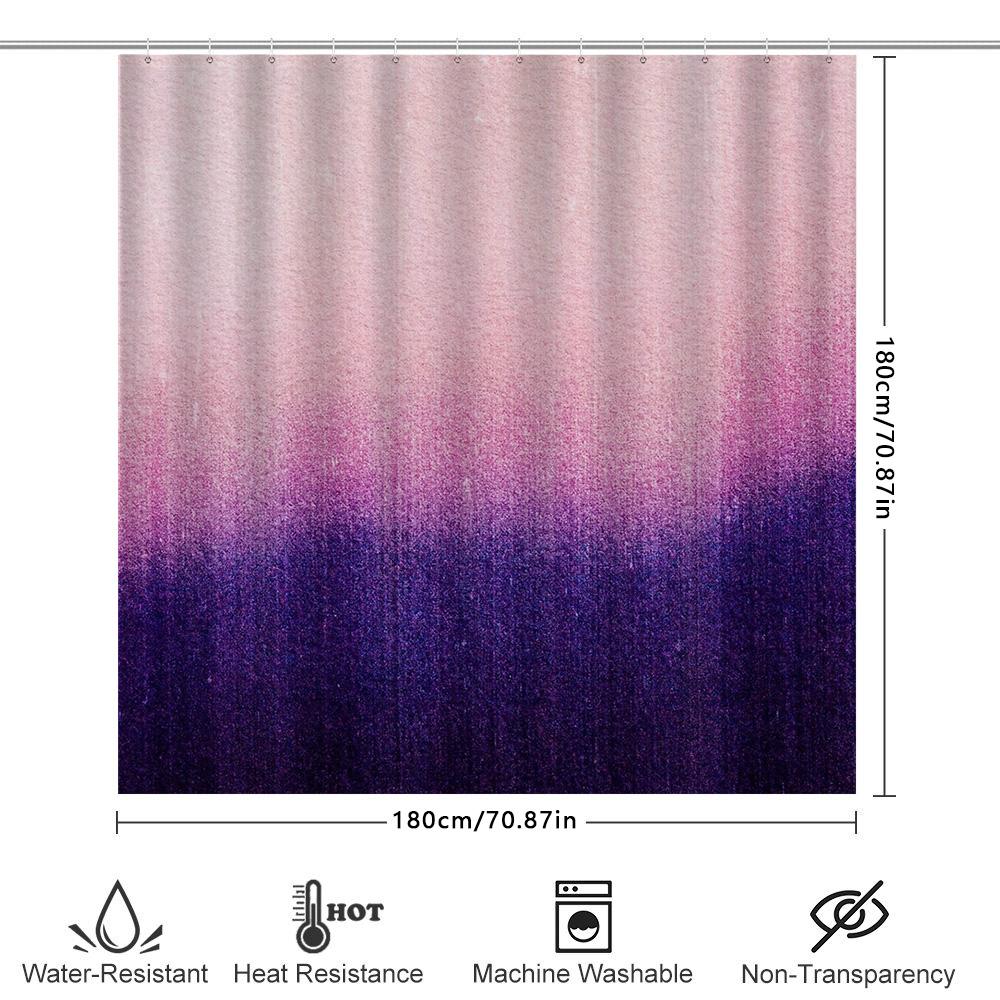 Elegant Purple Lavender Bathroom Curtain Set Modern Floral Shower Curtain Liner Waterproof Home Decor