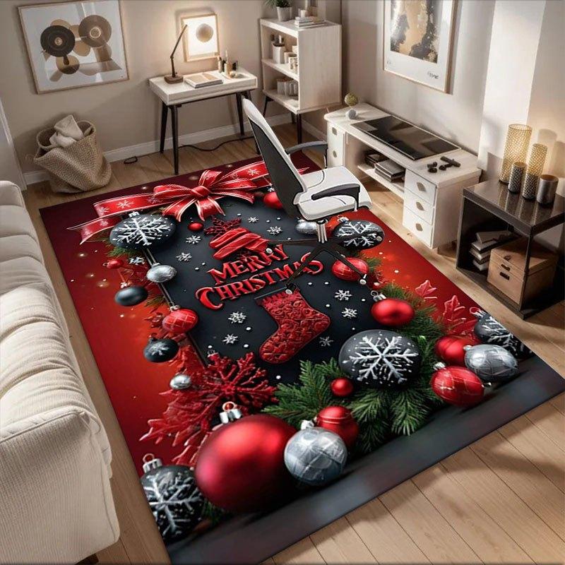 

Merry Christmas Ornament Set: Festive Decorations Office Mat Home Decor Office Desk Chair Carpet for office ph23 60cm by 90cm