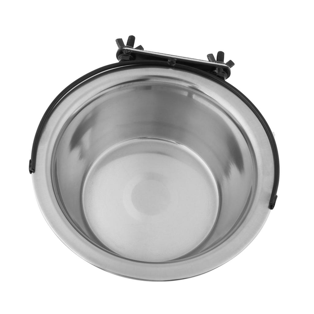 Dog Bowl Diner Dish Stainless Steel Hanging Medium Small Pet Puppy Cat Food Water Feeder L