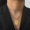 Dawapara  Vintage Filigree Hamsa Hand of Fatima Star of David Hexagram Necklace Good Luck Success Amulet Jewelry Stainless Steel