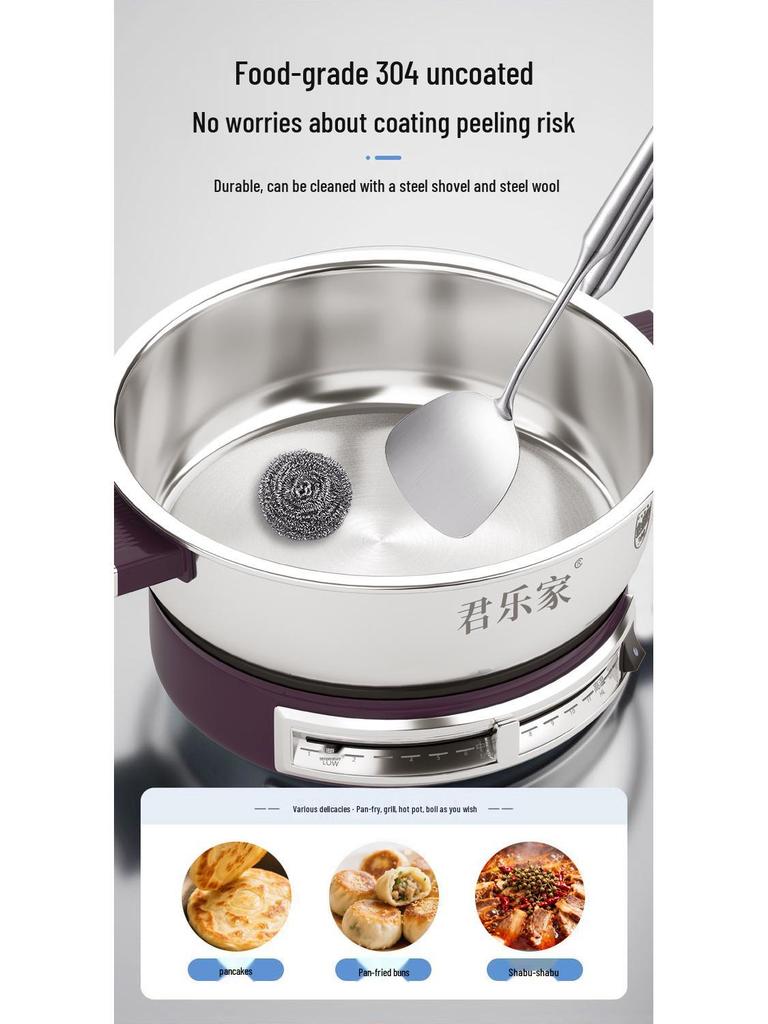 304 Stainless Steel Non-Stick Electric Griddle & Multi-Functional Frying Pan