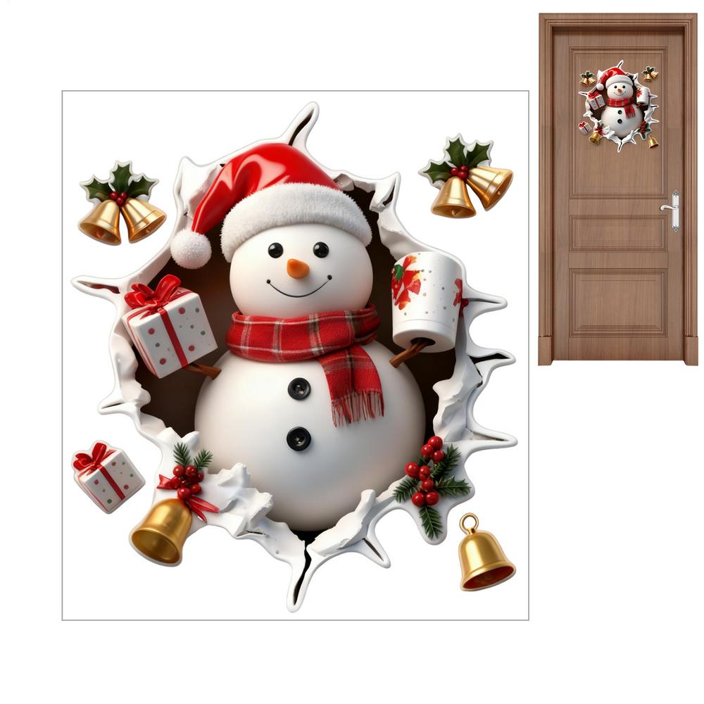 Рождественские съемные наклейки на стену Милый олень Съемные мультяшные наклейки Рождественская креативная наклейка на стену для зимнего школьного класса