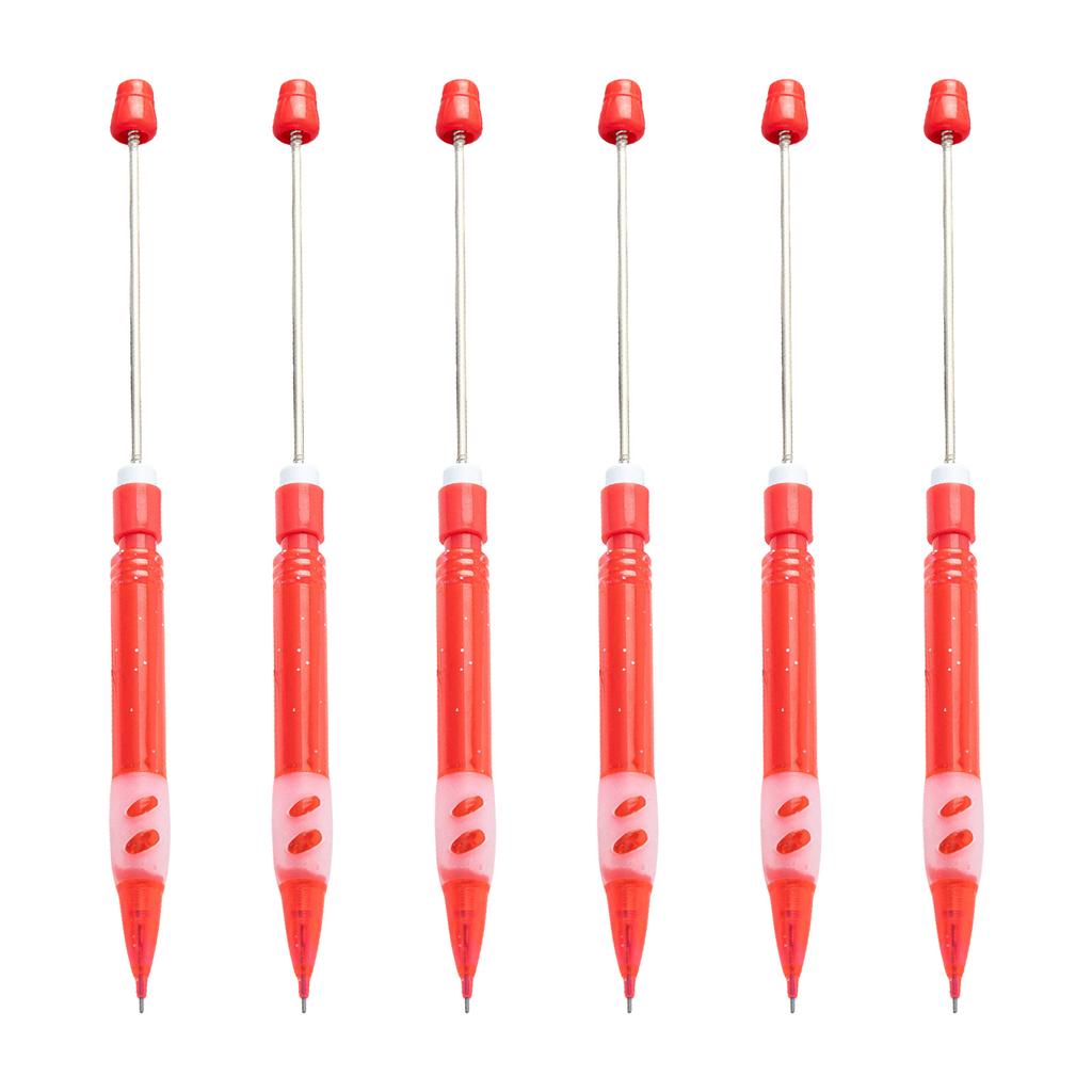 Zestaw 6-częściowych ołówków mechanicznych z koralikami 0,5 mm, ołówek automatyczny do rysowania, ołówek automatyczny z koralikami do pisania i rysowania dla uczniów