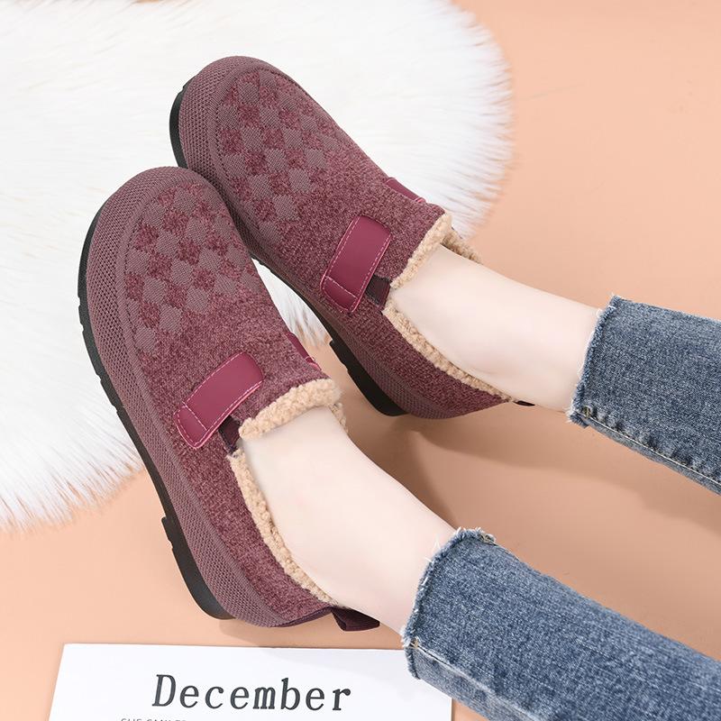 2026 Women's Winter Plush Thick Warm Women's Cotton Shoes Lightweight and Comfortable Boken Shoes New Style