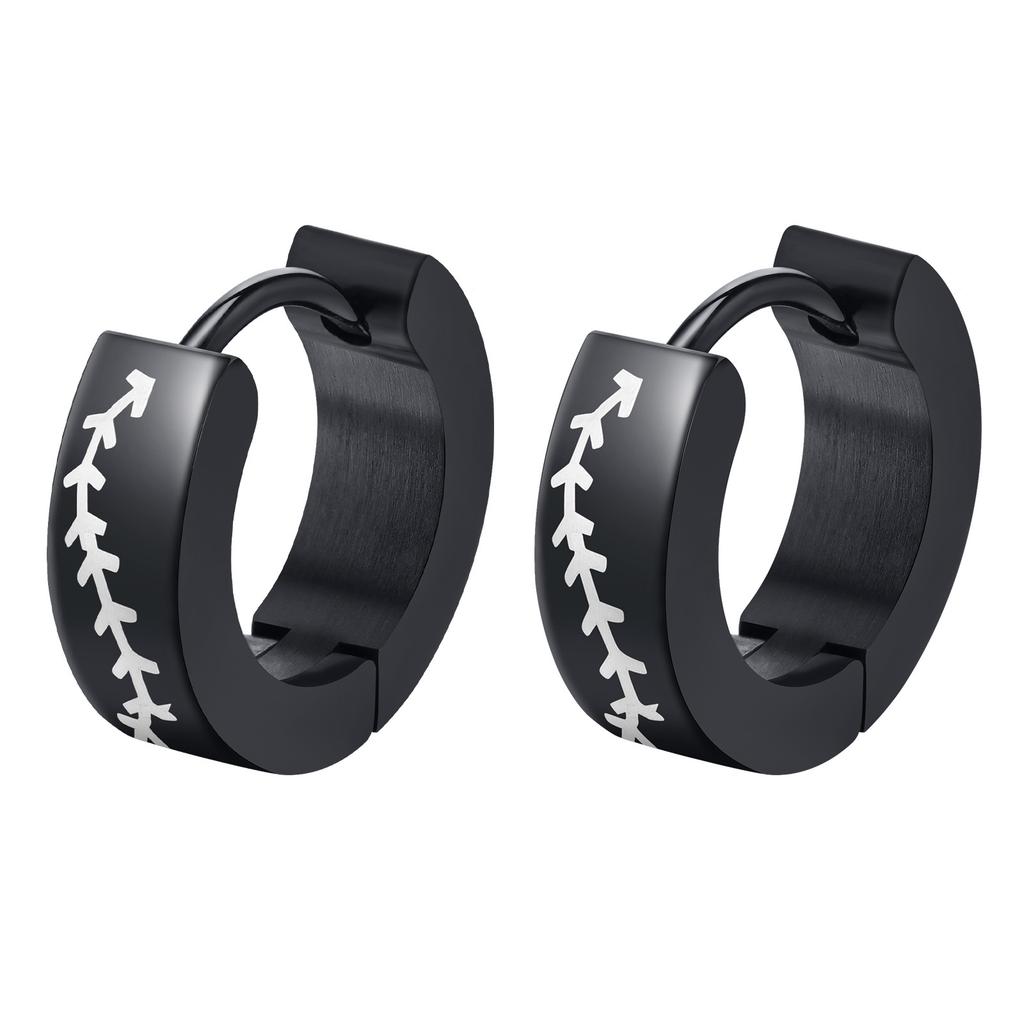 Black Viking Thors Hammer Earrings for Men Boys, Waterproof Stainless Steel Hoop Huggie Earring Jewelry, brincos masculinos