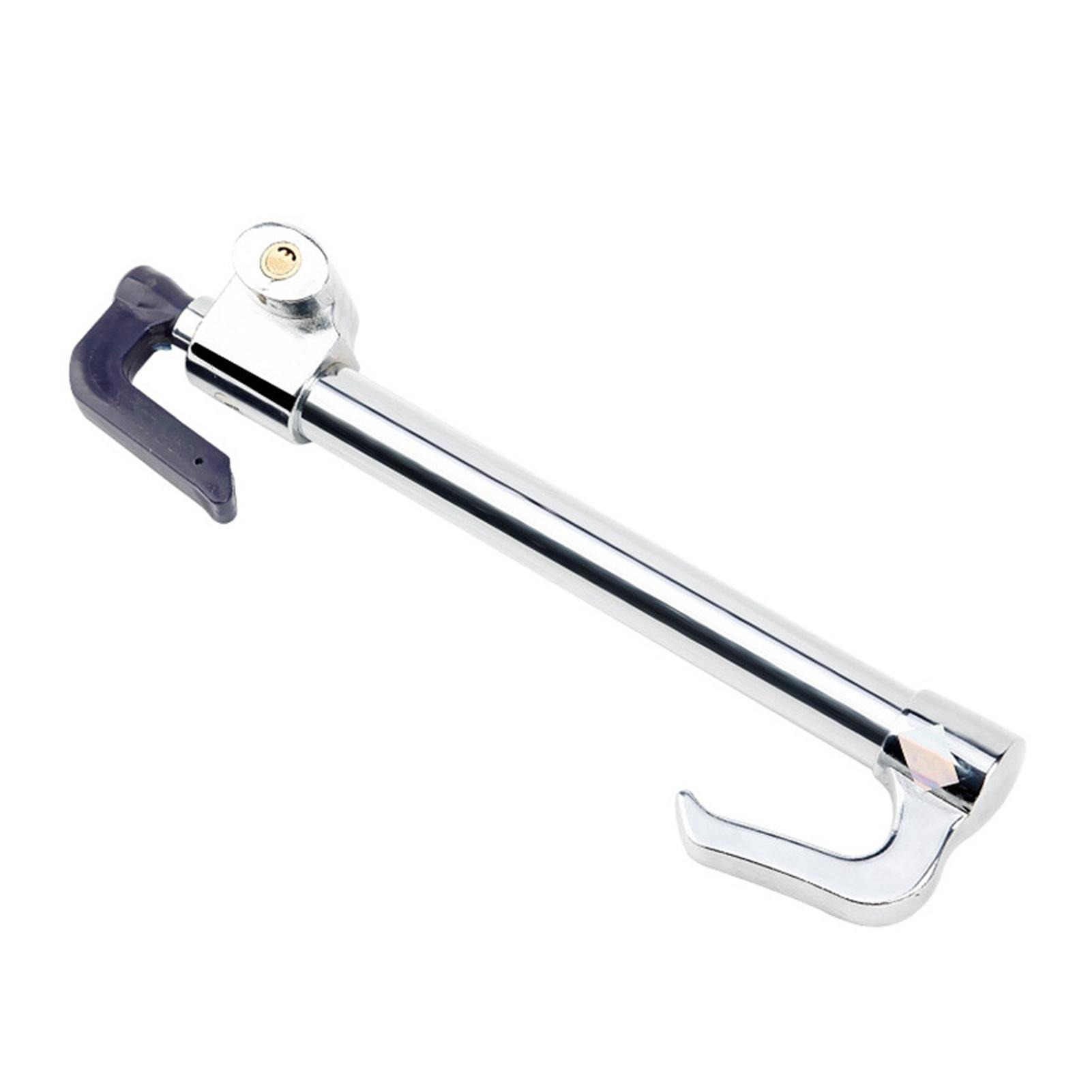 

Замок тормоза рулевого колеса автомобиля, противоугонный замок с двойным крючком, выдвижной замок педали сцепления серебряный