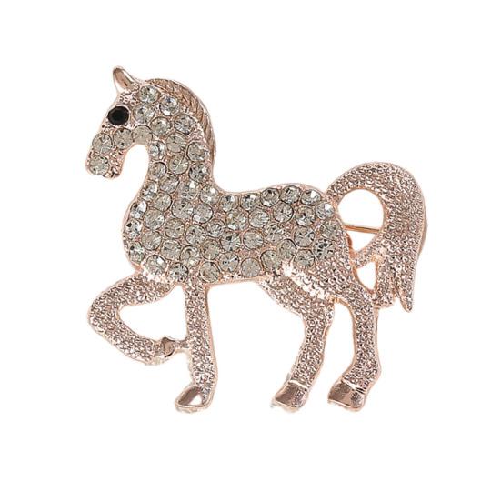 

Брошь Красочные Сверкающие Стразы Инкрустированная Дизайн Лошади Брошь Булавка Лацканный Значок Стильный Аксессуар золотистый