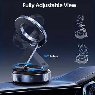 1 Vacuum Magnetic Car Phone Holder,360° Reinforced Super Suction Cup Compatible iPhone and Android Phone Holder