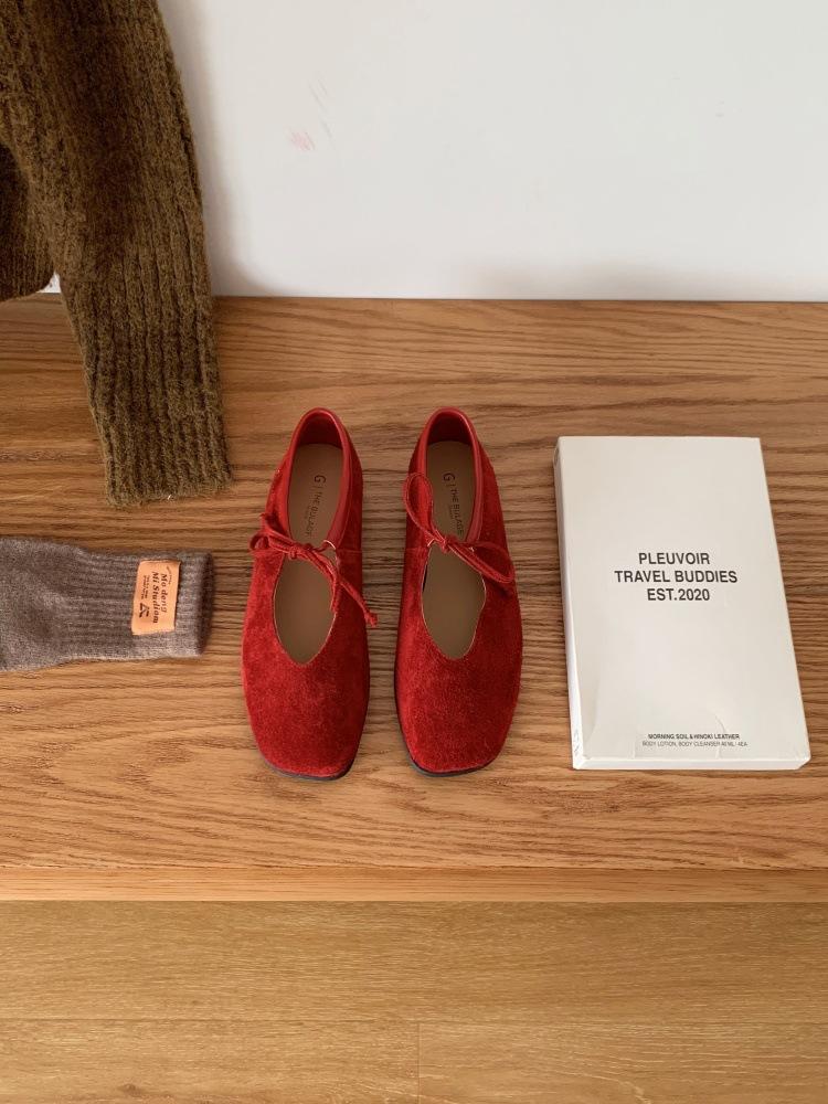 Soft-soled Single Shoes Women's Ladyshoes 2025 Autumn Fashion Shallow Bow Soft Leather Doudou Flat-soled Women's Shoes