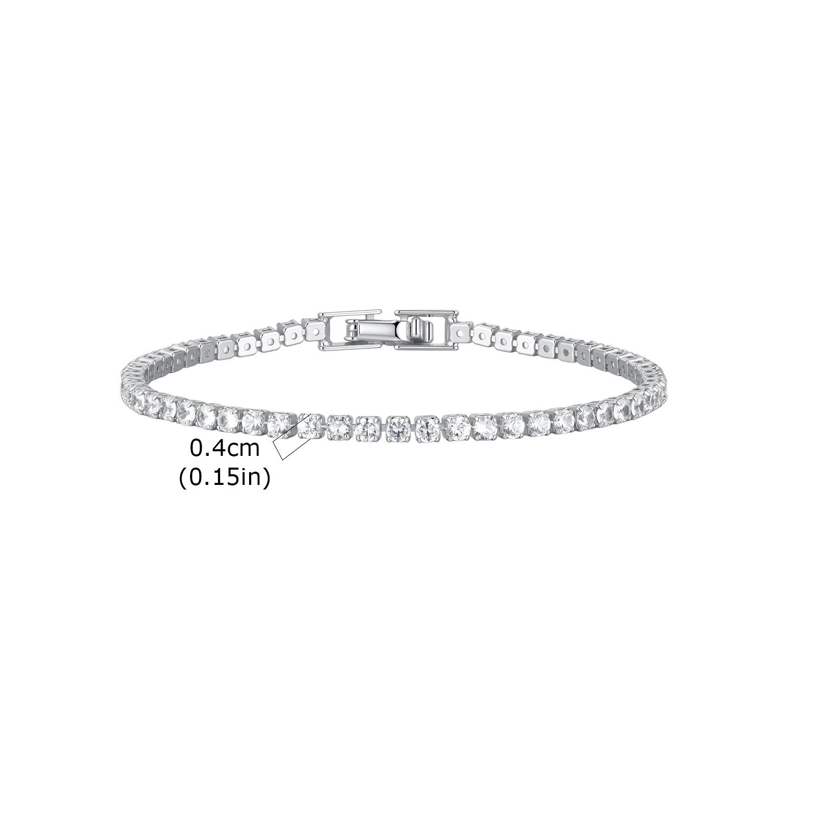 

Women s Luxury Crystal Cubic Zirconia Bracelets 2.6mm/3mm/4mm Width Fashion Tennis Chain Bracelet Classic Wrist Jewelry Gift 17cm