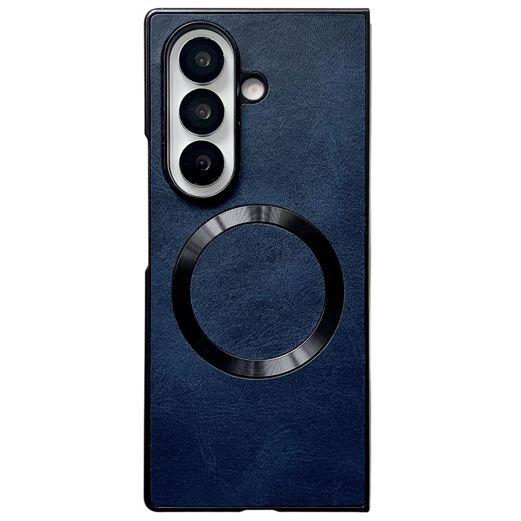 For Samsung Galaxy Z Fold7 5G Magnetic Case Calf Texture PU + TPU Folding Phone Cover