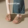 Augustus Denboken Slippers Women's 2025 New Summer Wear Flat Bottom with Skirt Cool Slippers Casual Pedal