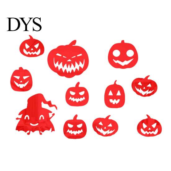Creative Wall Stickers for Bedroom Decor 11Pcs Halloween Pumpkin Mirror Stickers, Self-Adhesive Acrylic Ghost Decals, DIY Removable Versatile