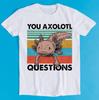 You Axolotl Questions Ambystoma Mexicanum Mexican Walking Fish Gaming DnD D20 Meme Gift Funny Tee Style Gamer Cult Movie Music T Shirt K1082