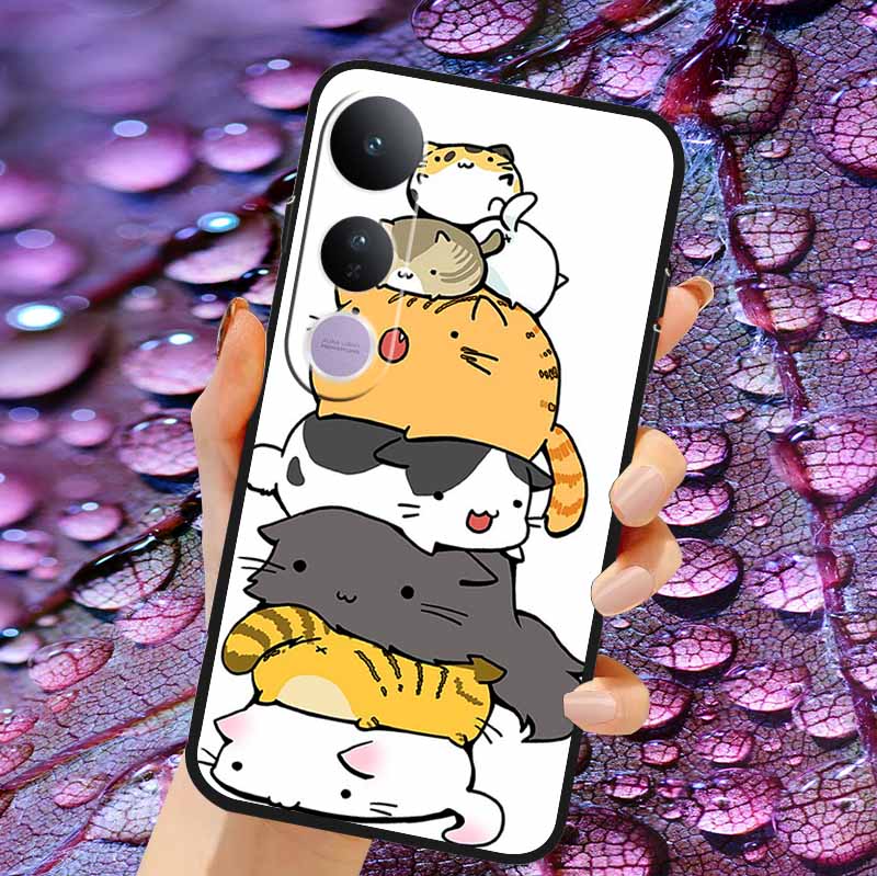 Case For Vivo V50 Lite Soft 3D Flower Relief Emboss Silicone Covers for Vivo V 50 Lite 4G 5G V50Lite Soft Capa Protective Casing