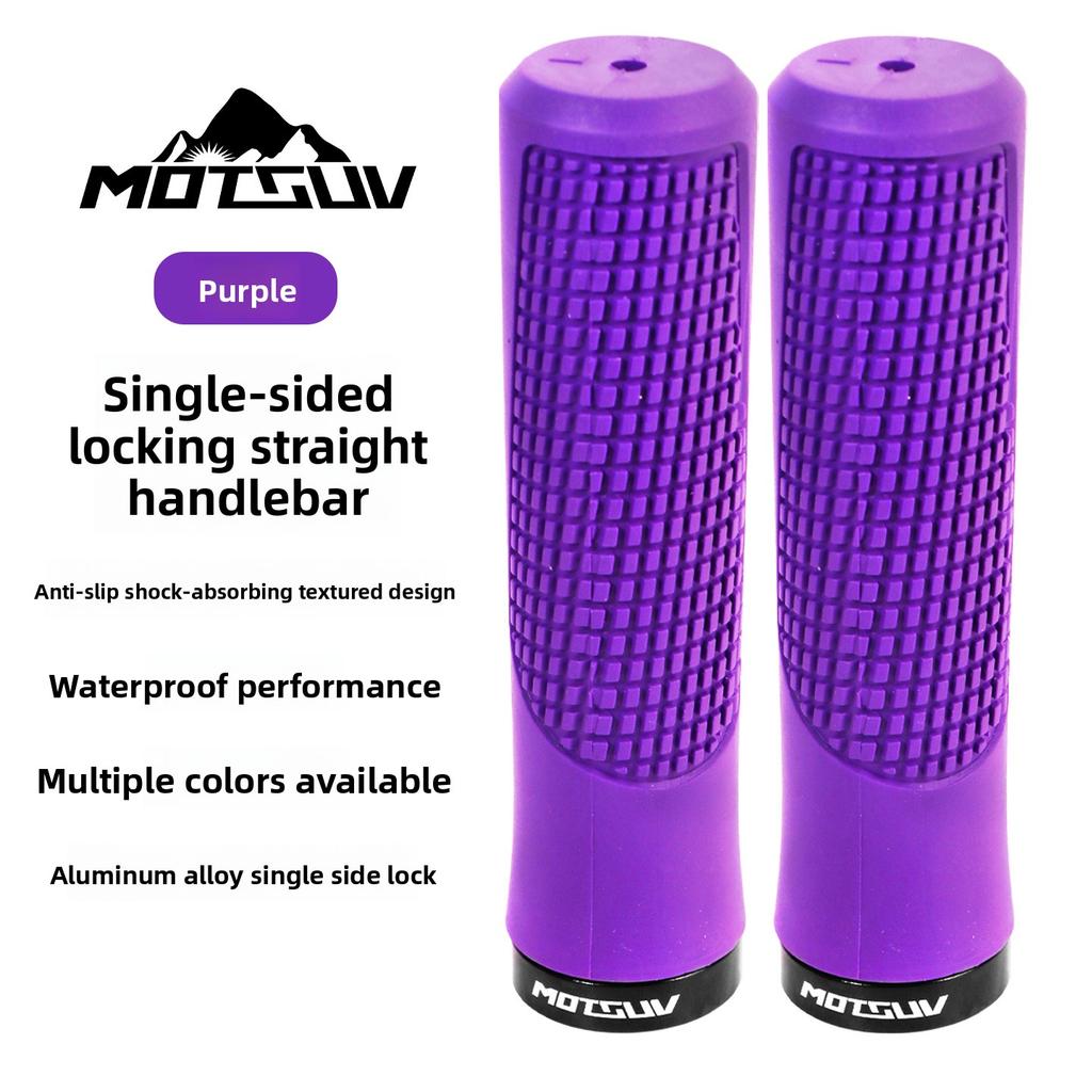 Lock On Bike Grips, Anti-Slip Shock Absorbing, Single Side Locking Handlebar Grips, Universal for MTB Folding Bike Cycling Parts