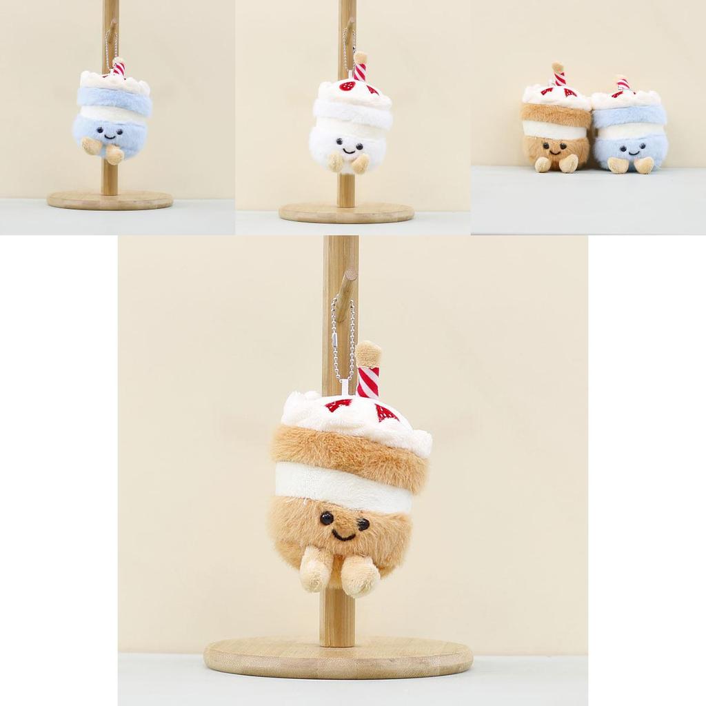 Adorable Ins Style Plush Candle Cake Keychain Doll Decor Soft Toy Accessory
