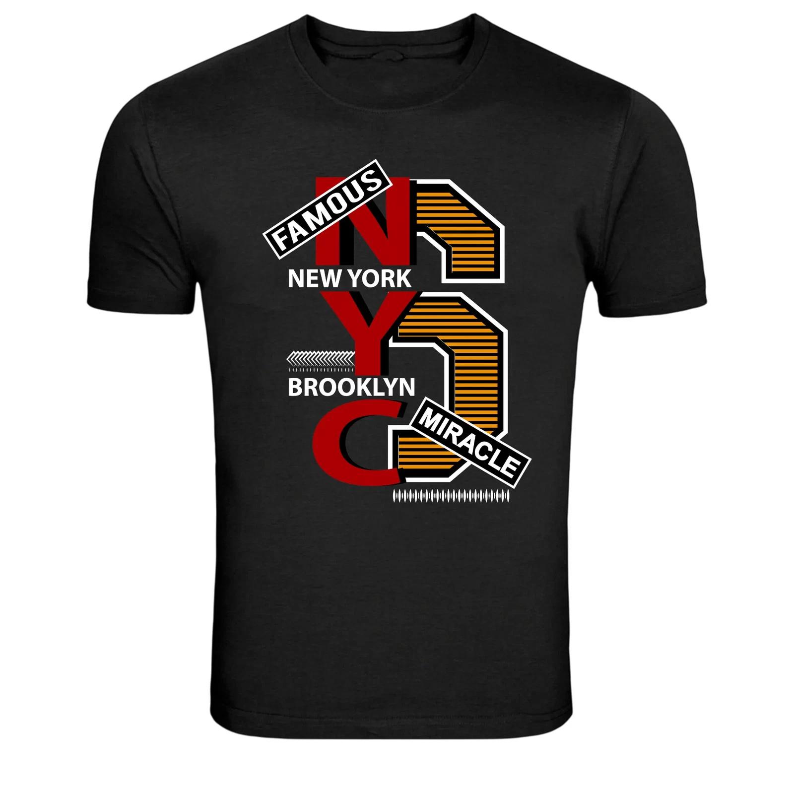 NYC Brooklyn Famous Miracle Typography Graphic T-Shirt XS