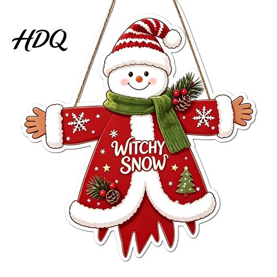 Xmas Window Decorations Wooden Christmas Hanging Pendant Cartoon Welcome Sign for Front Door Ornaments Wall Decor