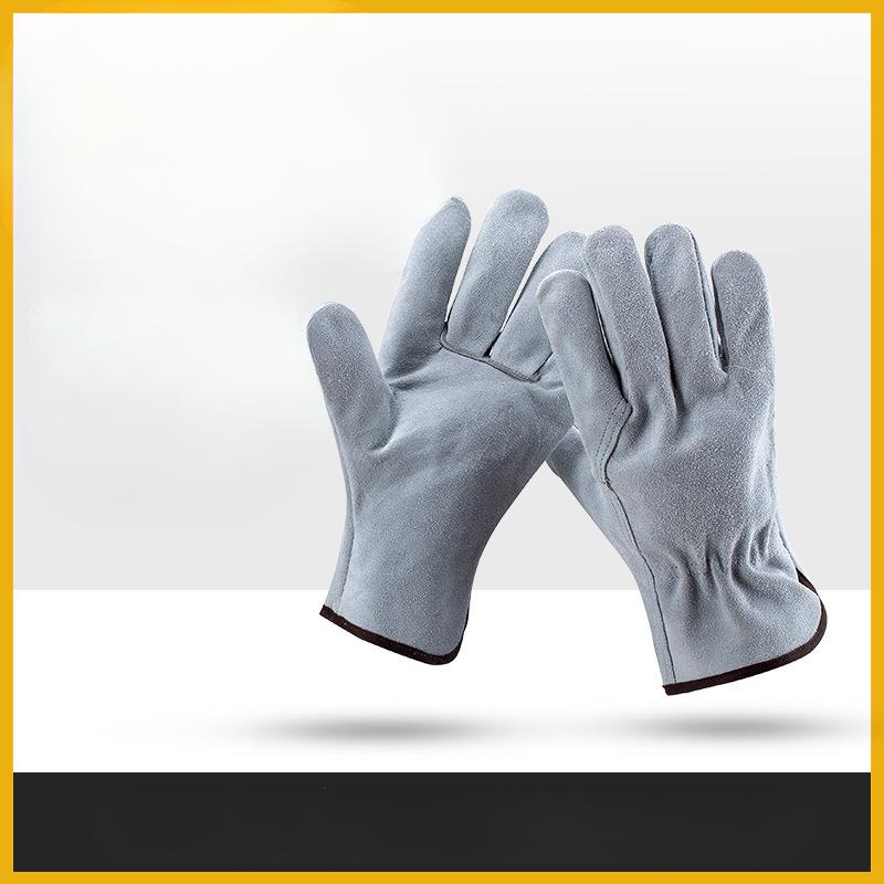 

Cowhide Welding Gloves, Short Construction Site Labor Protection Welding, Thickened Heat Insulation and Wear-resistant Temperature Two-layer Gloves YA-58