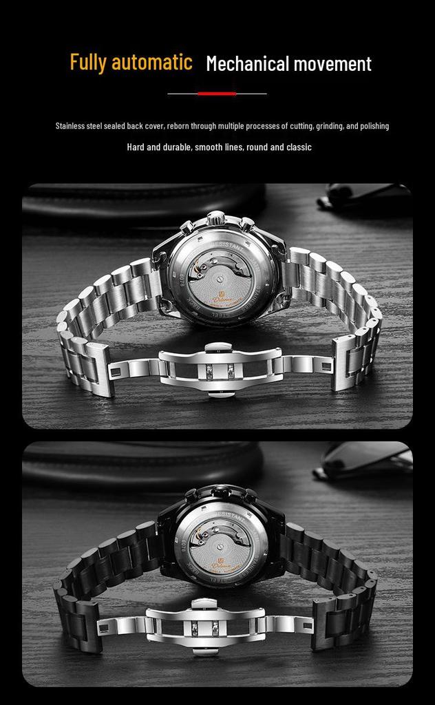 Durenwei Super Ba Men's Automatic Luminous Waterproof Mechanical Wristwatch
