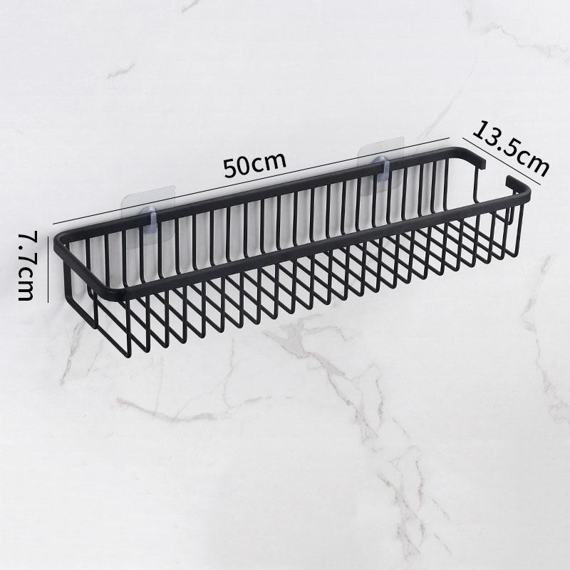 Aluminum Bathroom Storage Basket White/Black Free Nail Toilet Shower Storage Shelf Wall Hanging Bathroom Shelf