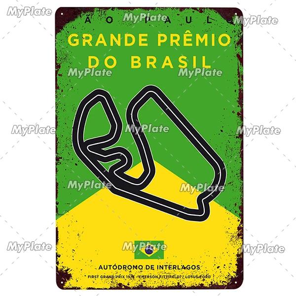 Racing Track Metal Sign Vintage Plaque Sercive Tin Sign Wall Decor For Garage Race Car Plate Crafts Poster F1 Game Custom