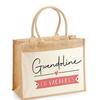 Beach Bag - PLANETEE - Jute with Gwendoline On Holiday Pocket - Cotton - 43 X 33 Cm - Multicolour