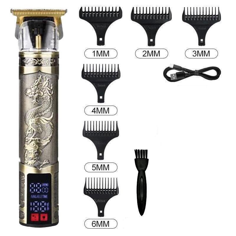 Stainless Steel Hair Clippers with Large Digital Display Electric Hair Clipper Professional USB Cordless Clipper Professional Beard Trimmer
