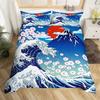 Cherry Blossoms Bedding Set Landscape Painting Duvet Cover Set Japanese Style Comforter Cover Polyester Abstract Art Quilt Cover