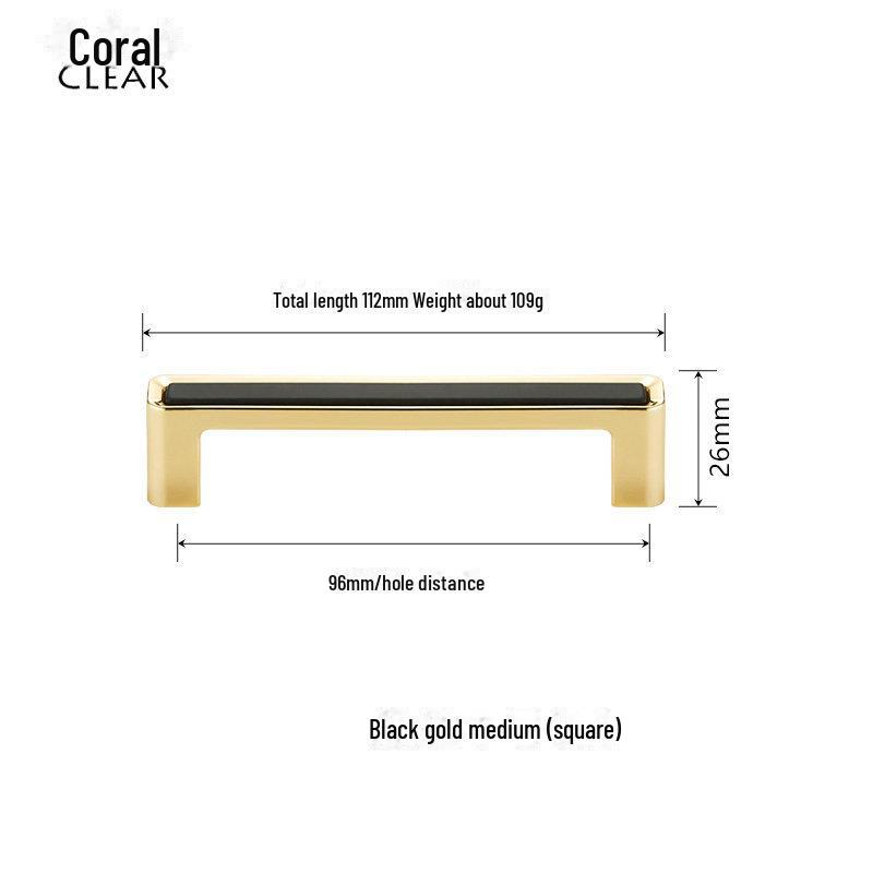 Mâner de cabinet european modern negru și auriu - Un singur orificiu