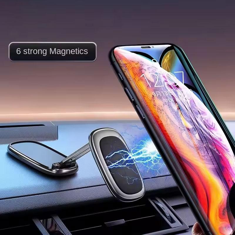Mini Magnetic Car Phone Holder Rotatable Collapsible Magnet Smartphone Mobile Stand Cell GPS For iPhone Xiaomi Huawei Samsung LG