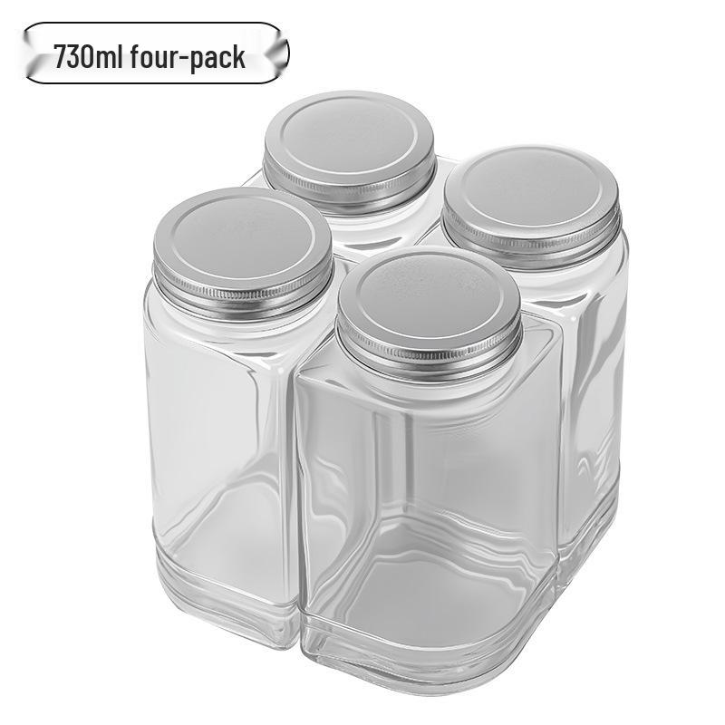 Popular Four-in-One Multifunctional Glass Storage Jars for Kitchen Seasonings