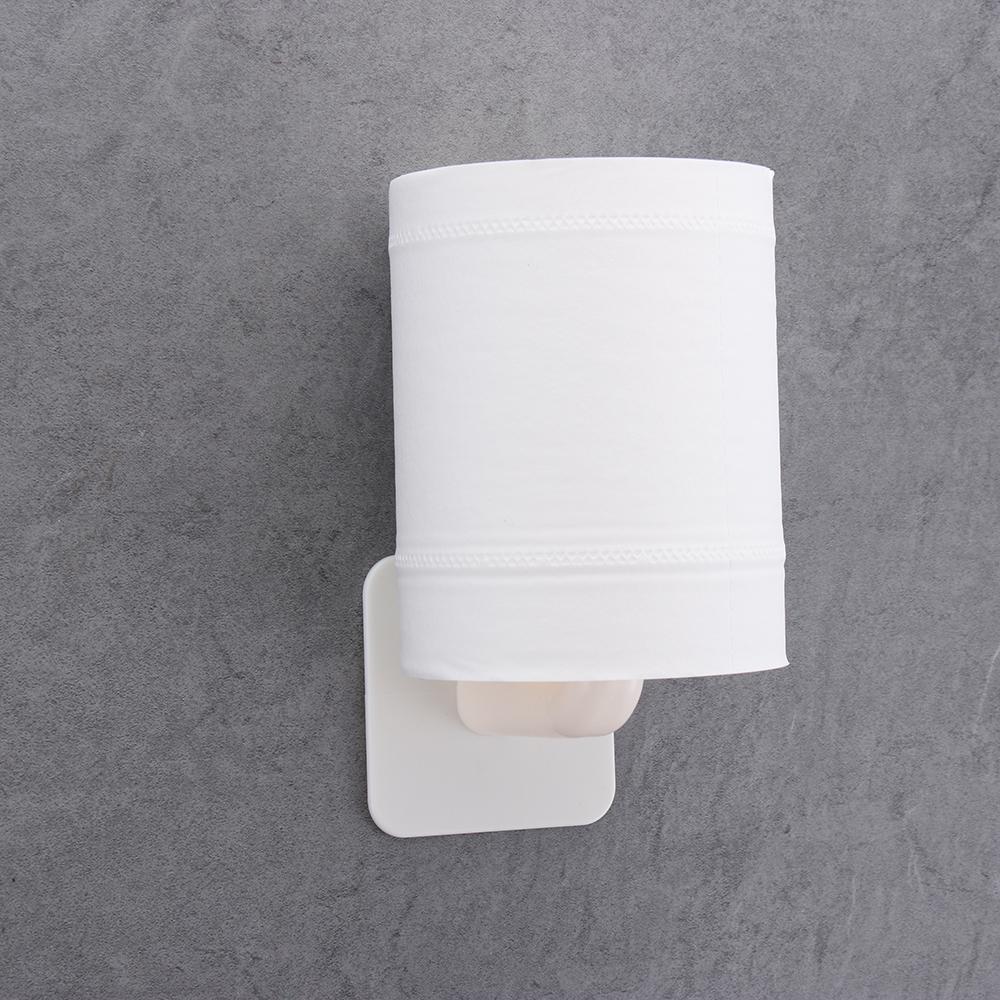 Hole-Free Wall-Mounted Self-adhesive Toilet Paper Holder Storage Racks Pot Lid Holder Tissue Hanger