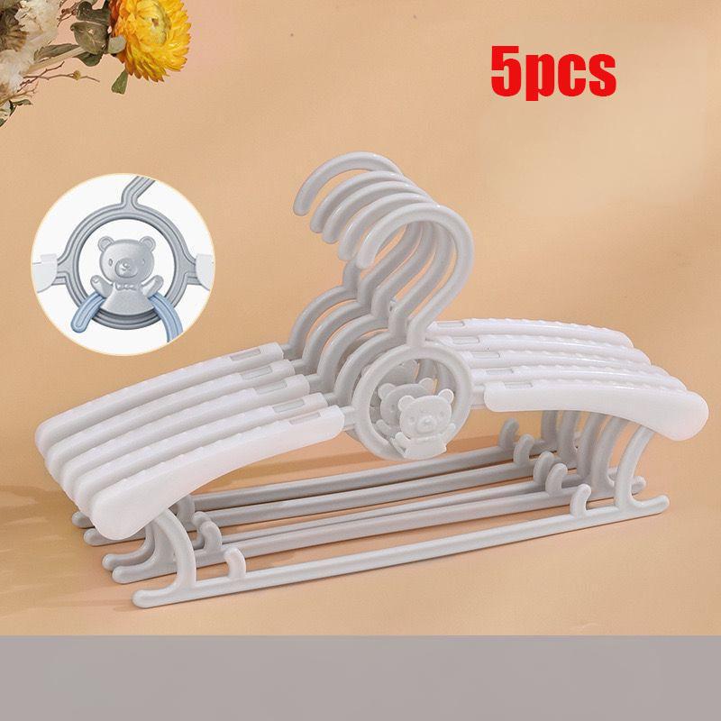5pcs Plastic Baby Coat Hanger Children S Clothes Hanger Multi Functional Plastic Hanger Coloful Non-Slip Infant Clothes Hangers