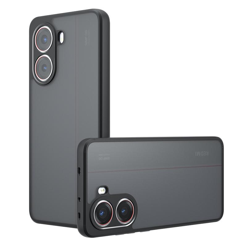 Matte Case for Xiaomi Redmi Turbo 4 5G/Poco X7 Pro 5G Skin-Touch TPU+PC Phone Shell,Transparent Black