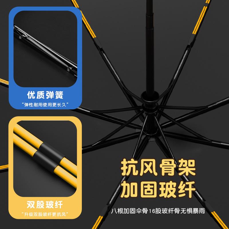 New three-fold 8-bone automatic umbrella vinyl fabric sunscreen cartoon pattern digital brush children's umbrella weather and rain