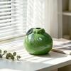 Orange Shaped Decorative Ceramic Bud Vase, Modern Fruit Design Small Hydroponic Planter for Home, Room, Office, Tabletop Decor