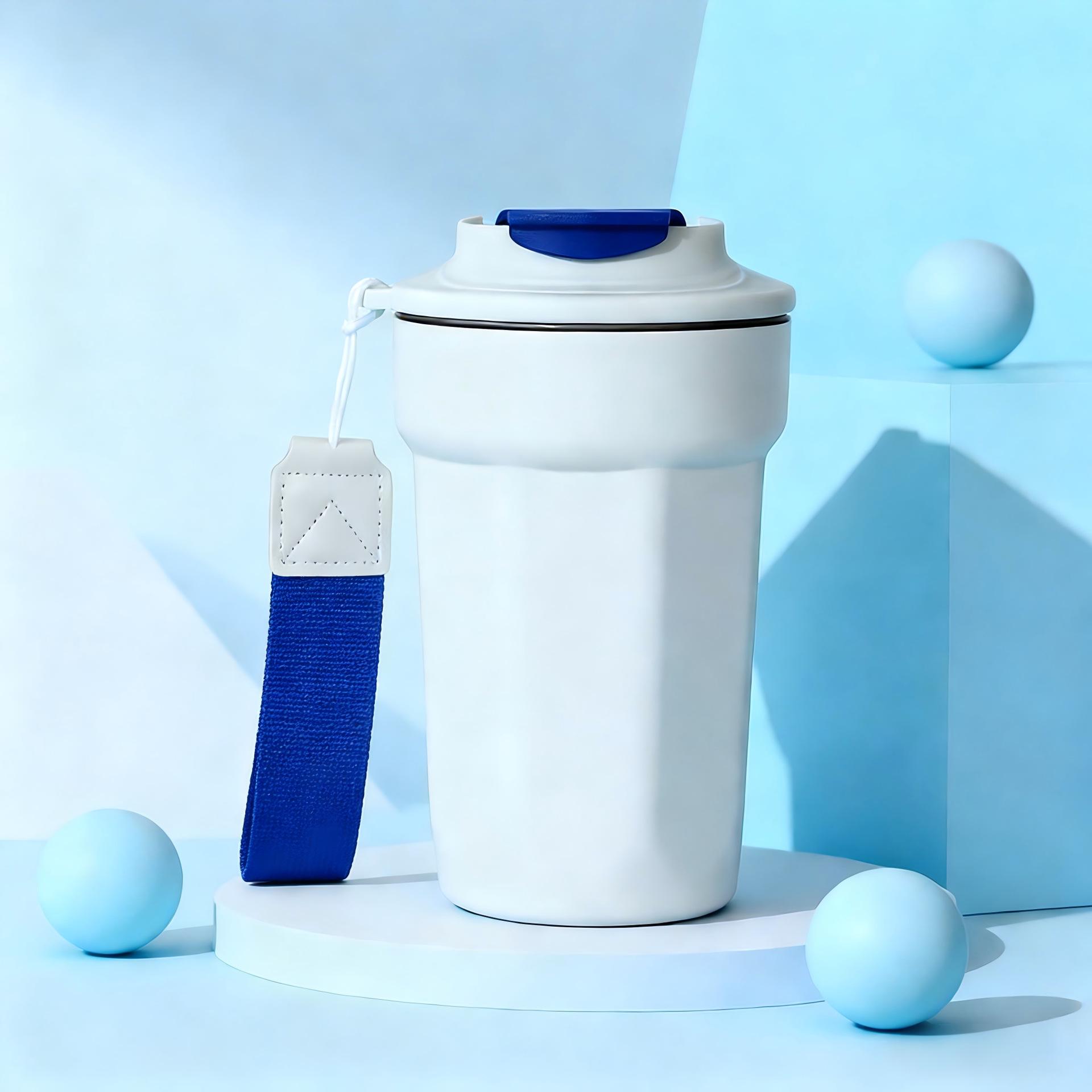 

Octagonal 316 Stainless Steel Thermos Coffee Cup with Portable Lanyard - Perfect Office Gift 500ml