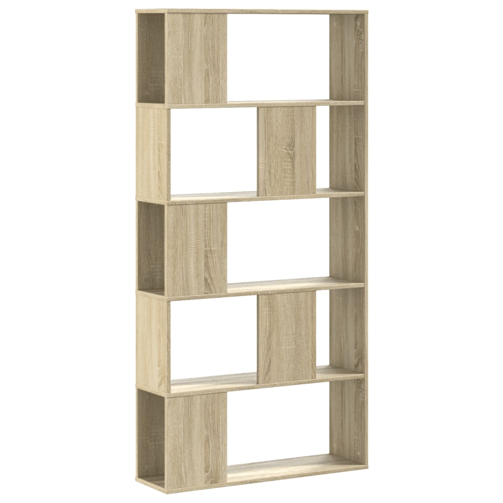 Bookshelf 5 Shelves Sonoma Oak Finish 80.5 X 23.5 X 162.5 Cm Particleboard